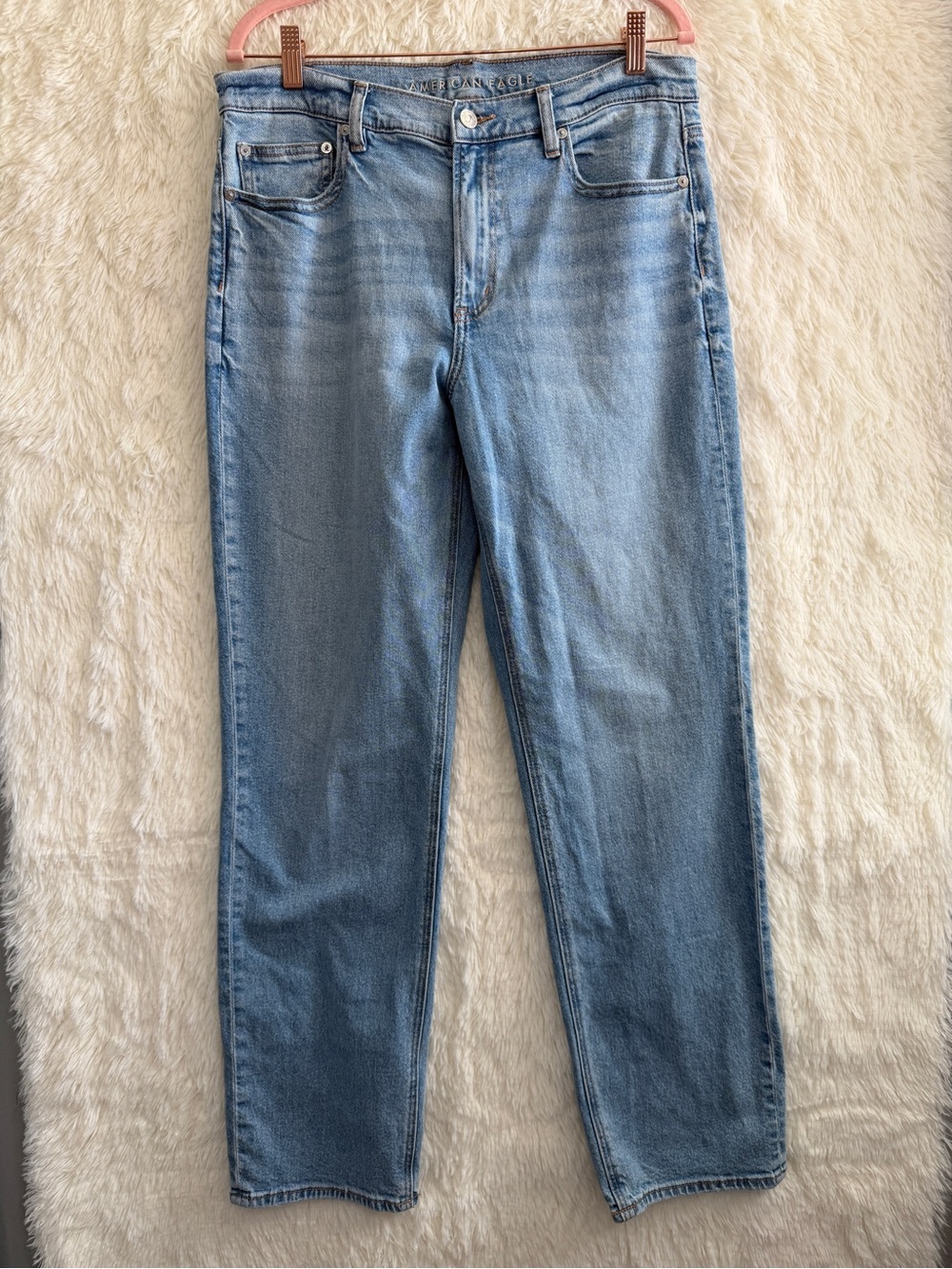 American Eagle Womens Super High Rise Straight Leg Jeans 12 Minimalist Normcore
